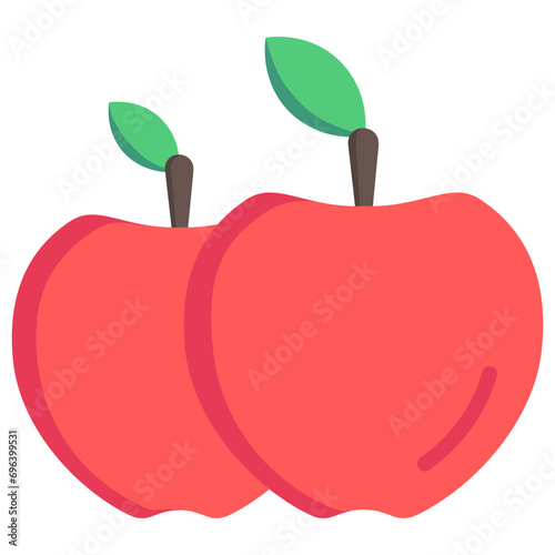 apple multi color icon, related to spring theme. use for app and web development.
