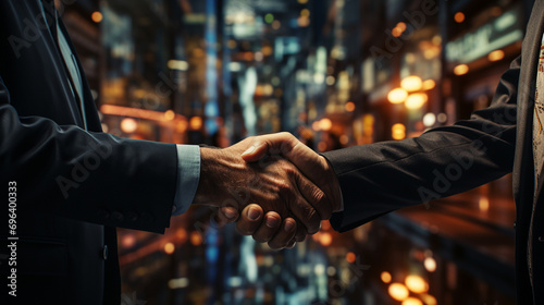 handshake between two business people photo
