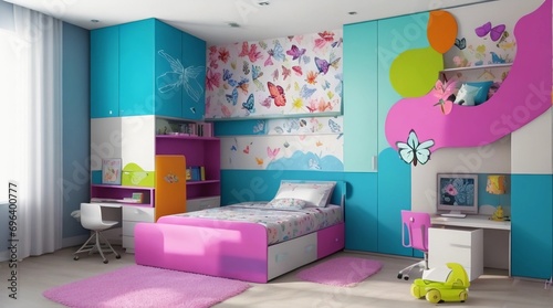 Butterfly Delight in a Colorful Children s Room