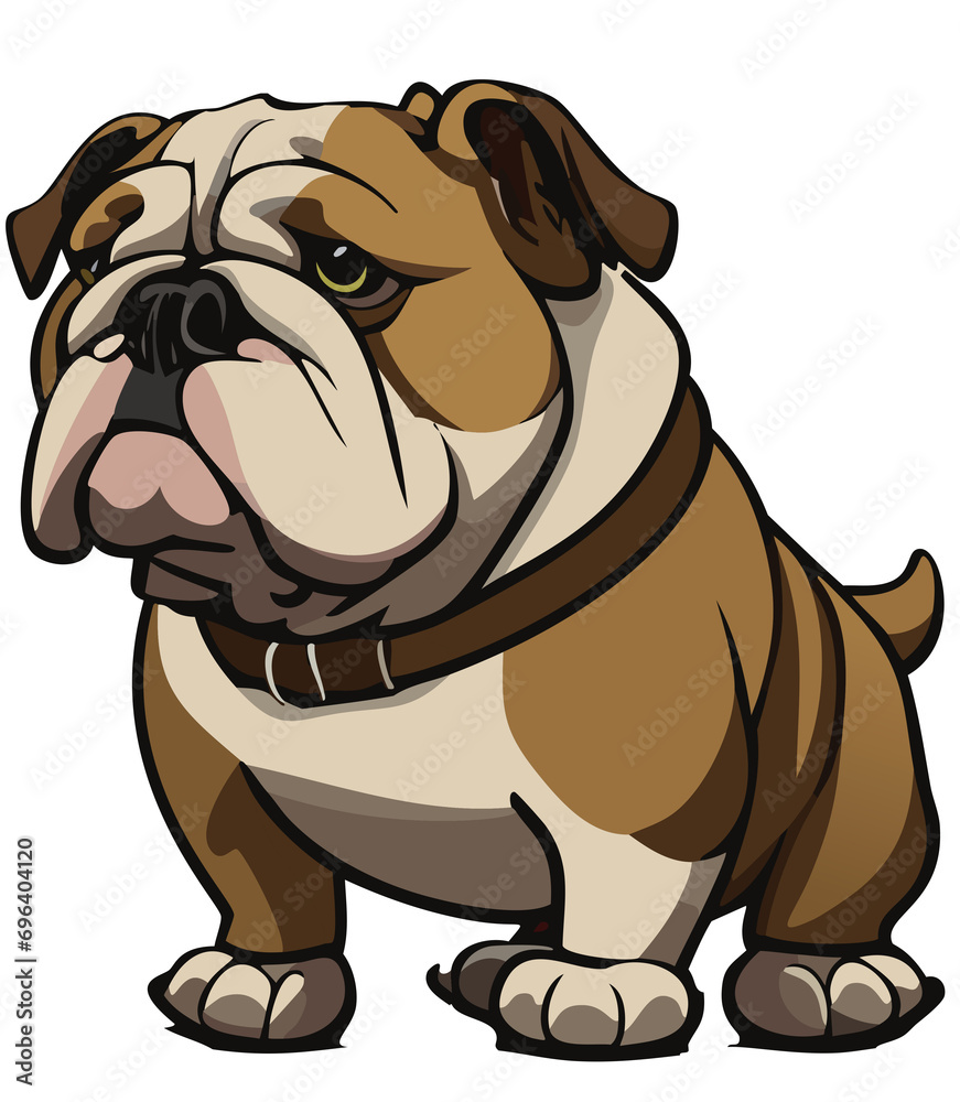 English bulldog cartoon - GENERATIVE AI