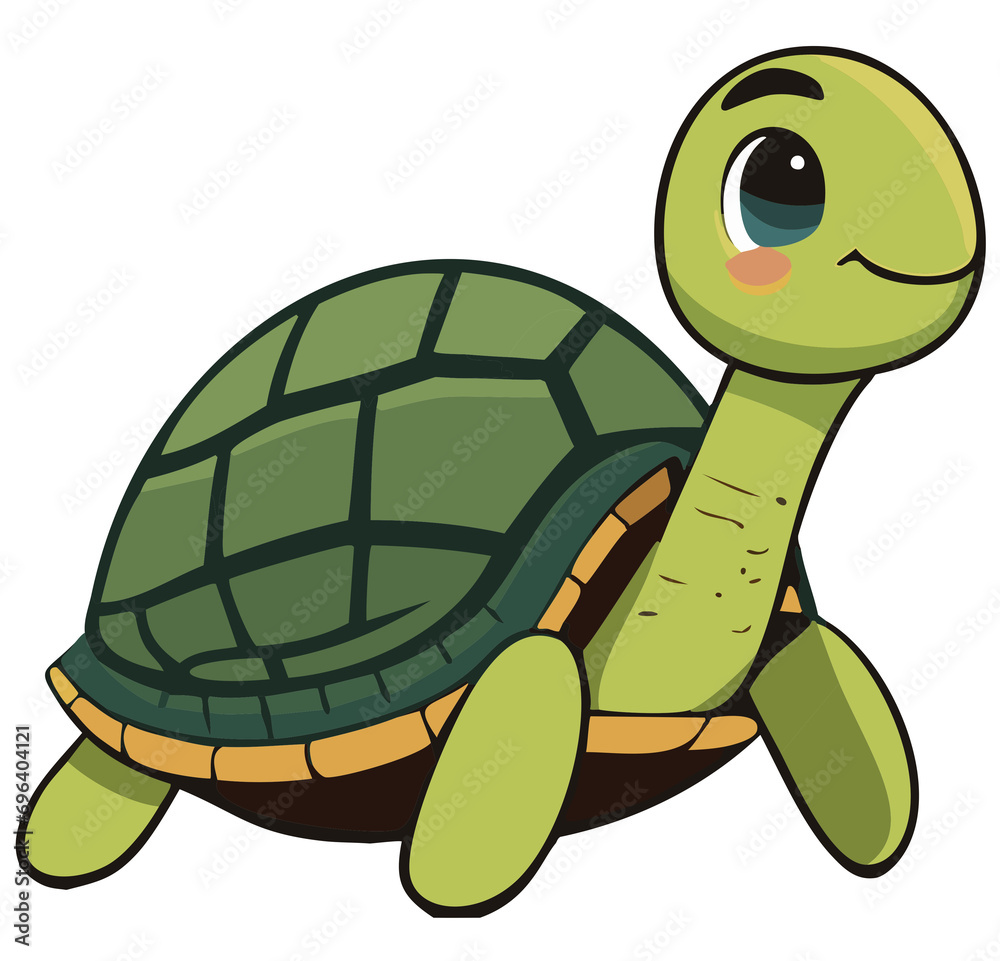 Obraz premium Smiling turtle illustration - GENERATIVE AI