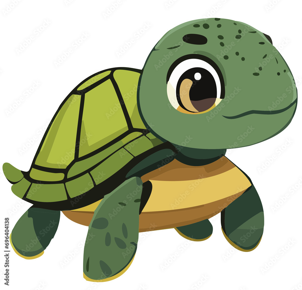 Fototapeta premium Adorable cartoon turtle - GENERATIVE AI