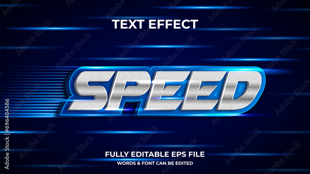 Speed 3D text effect editable modern lettering typography font style