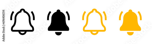 Notification bell icon set
