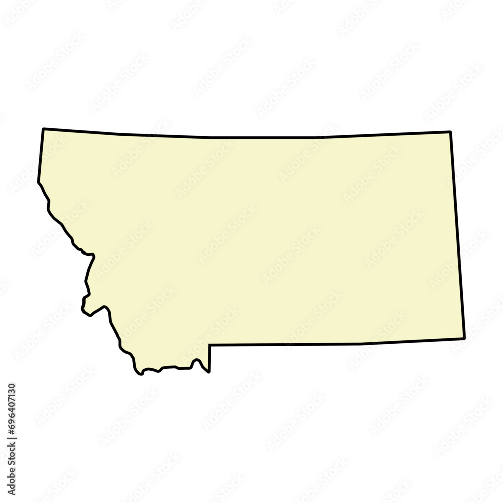 Montana map shape, united states of america. Flat concept icon symbol vector illustration Montana map shape, united states of america. Flat concept icon symbol vector illustration