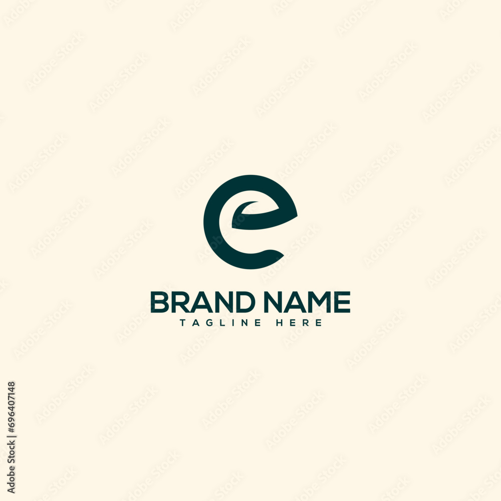 Abstract letter E and leaf logo. Flat vector logo design template element. Abstract letter E and leaf logo. Flat vector logo design template element.