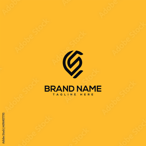 Abstract initial letter CS SC and location logo design template - vector. photo