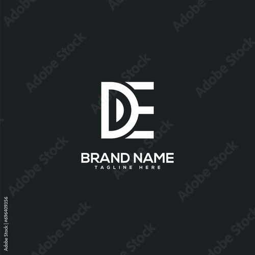 Alphabet initial letter DE ED logo design template - vector.