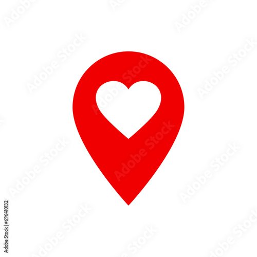 Location pointer with heart icon