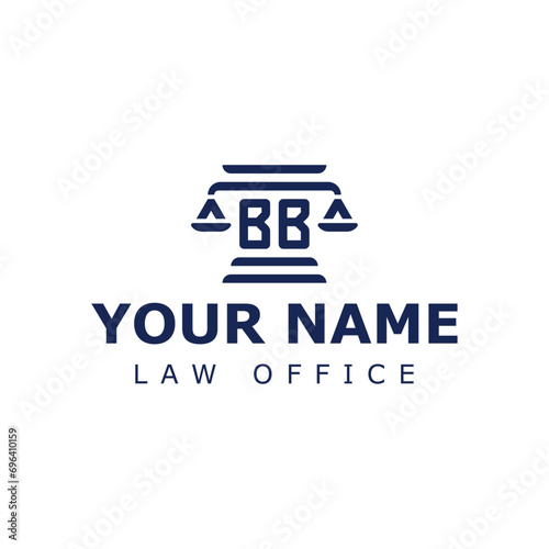 Letter BB Legal Logo, suitable for any business related to lawyer, legal, or justice with BB initials