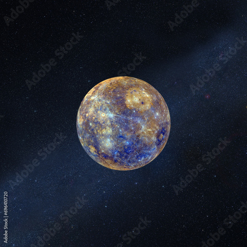 Full super moon with stars  in outer space. Elements of this image furnished by NASA.