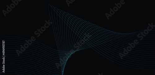 Blue line abstract background black background