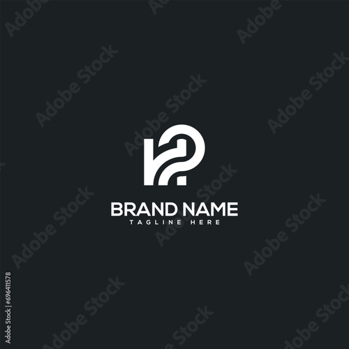Alphabet initial letter HP PH logo design template - vector.