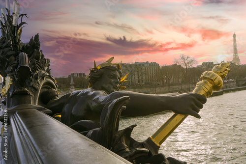 Obraz na płótnie Paris atardecer w salonie
