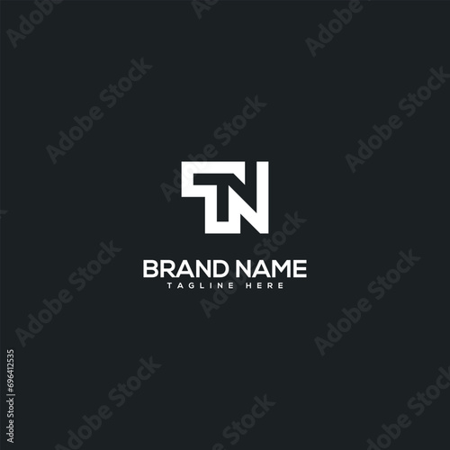 Alphabet minimal letter TN NT logo design template - vector. photo
