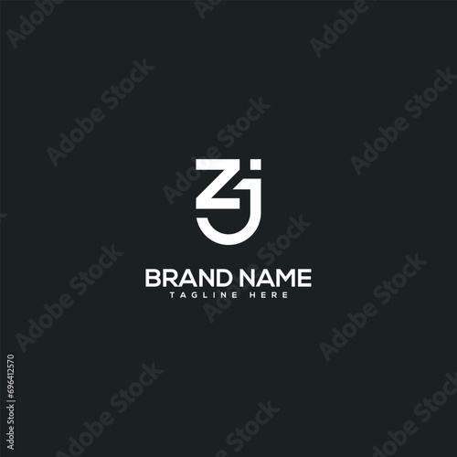 Alphabet minimal letter ZJ JZ logo design template - vector.