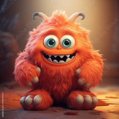 Cute 3D monster cartoon