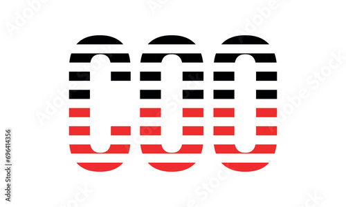 COO three initial letter iconic line negative space minimal logo design vector template. monogram, abstract, wordmark, business, typography, minimalist, brand, company, flat, modern, unique, simple