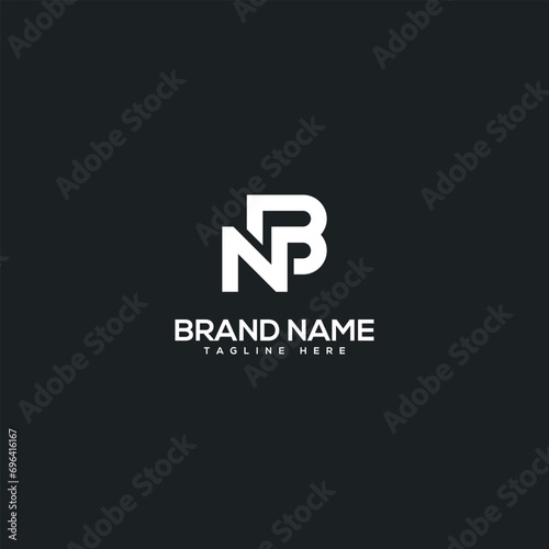Alphabet minimal letter NB BN logo design template - vector.