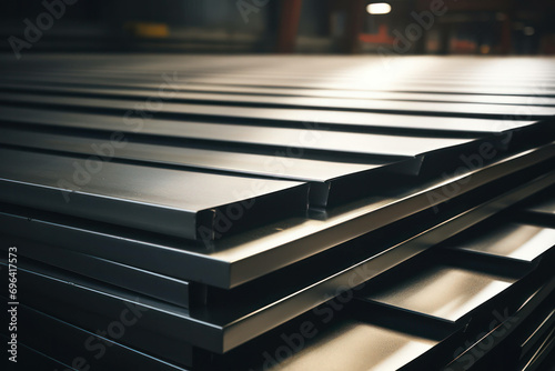 Texture stack steel metallic factory construction sheet manufacture iron heavy background industrial plate
