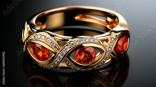 Orange color ring beautiful luxury jewelry