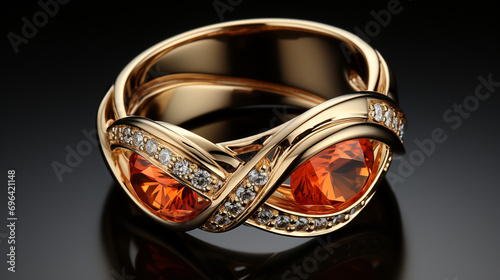 Orange color ring beautiful luxury jewelry