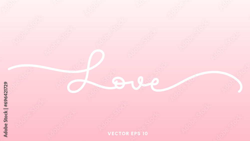 Love calligraphy in Valentine's Day on pink background , Flat Modern design , illustration Vector EPS 10 Love calligraphy in Valentine's Day on pink background , Flat Modern design , illustration Vector EPS 10