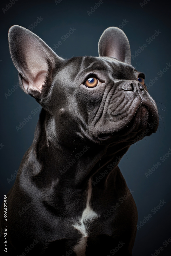 black french bulldog portrait