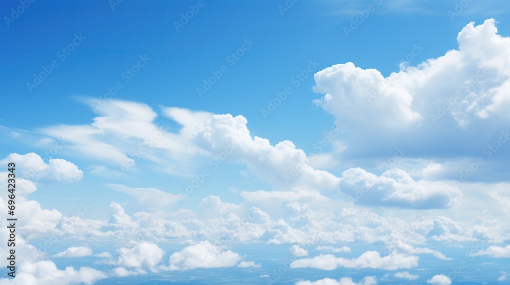 Blue sky background with clouds. Created with Generative AI