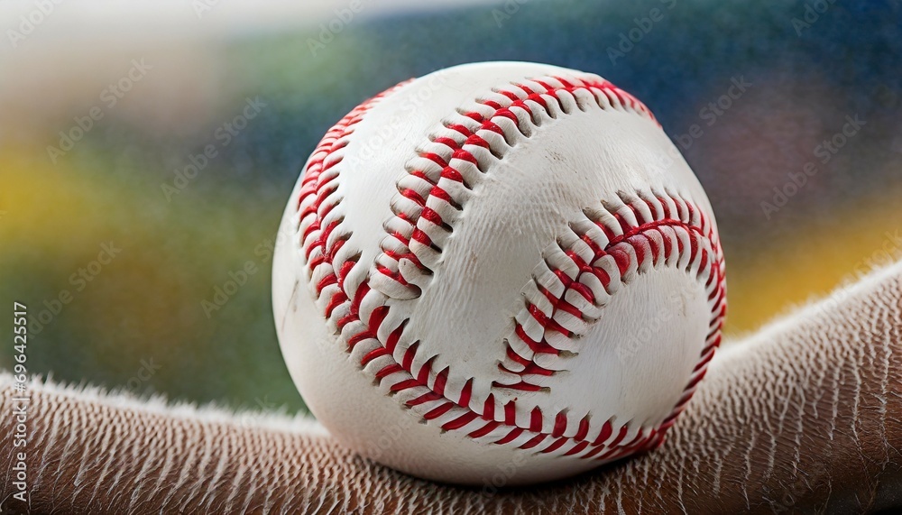 closeup of baseball ball