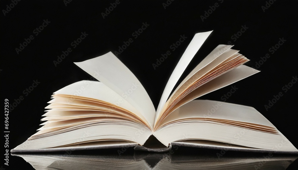 opened book browsing pages shuffling isolated