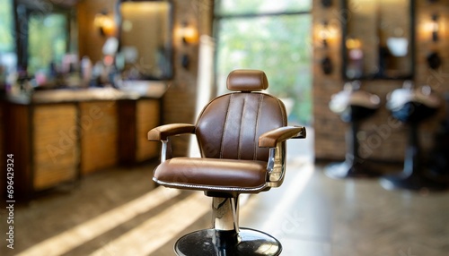 barbershop chair and blurred background