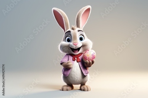 Easter bunny, isolated background. Generative AI.