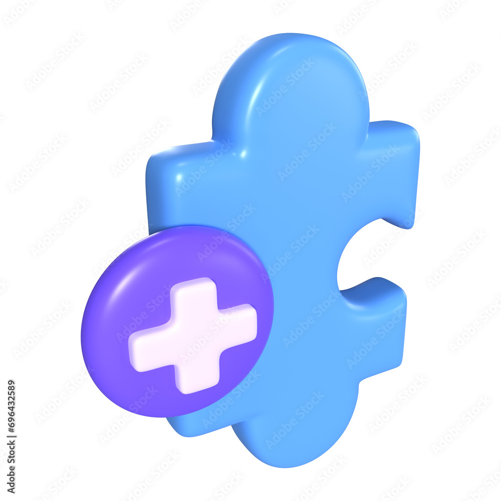 Extension 3D Illustration Icon Extension 3D Illustration Icon