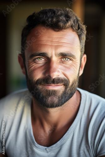Stock Image of a Young Mature Man in a Frontal View