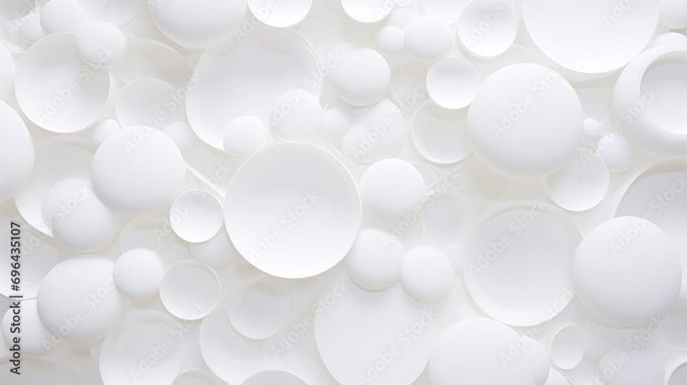 a close up of a white background with circles of different sizes and ...