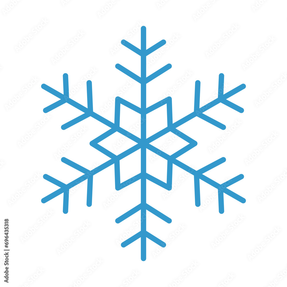 Snowflake icon isolated on a white background.