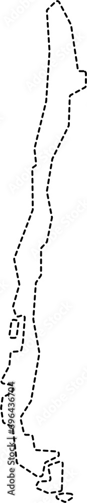 dash line drawing of chile map. dash line drawing of chile map.