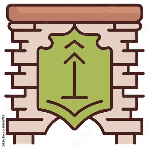 A decorative wall plaque vektor icon illustation
