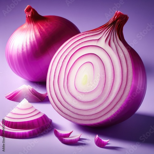 onion isolated on simple background 