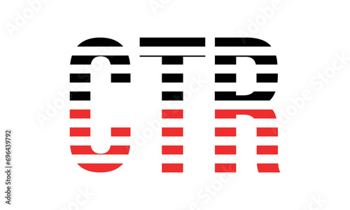 CTR three initial letter iconic line negative space minimal logo design vector template. monogram, abstract, wordmark, business, typography, minimalist, brand, company, flat, modern, unique, simple