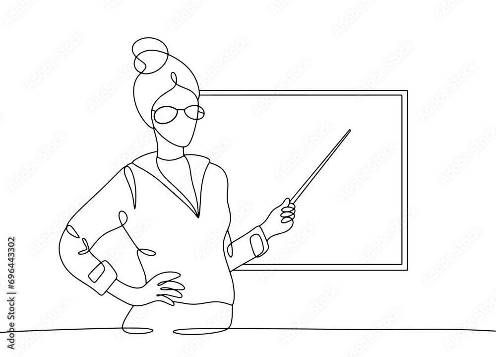 Teacher. One line Teacher. One line