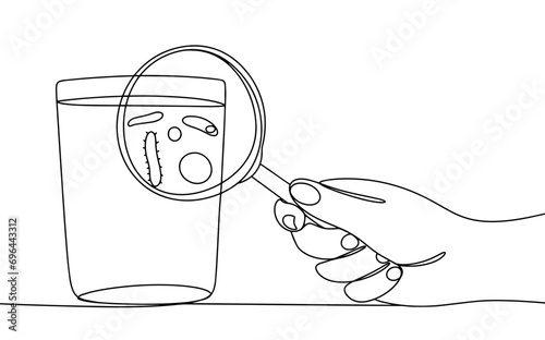 Water. Magnifier. One line