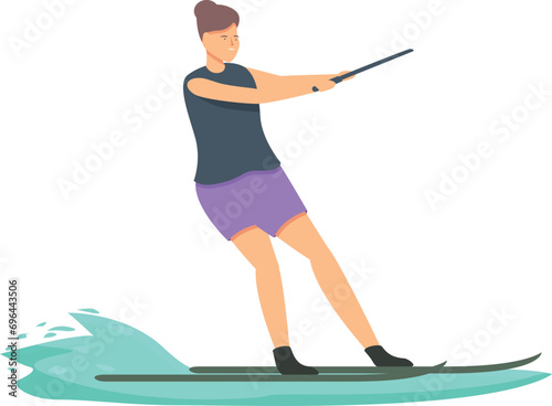 Adventure water skiing icon cartoon vector. Sport summer. Marine equipment