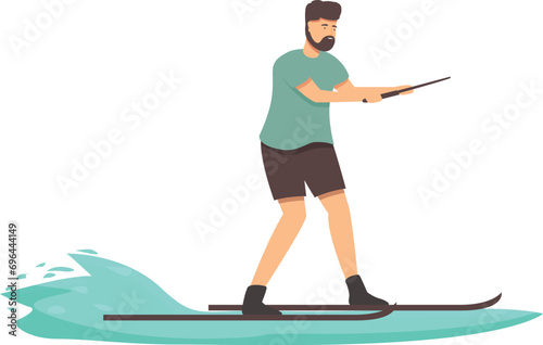 Sport speed swim icon cartoon vector. Water skiing. Leisure marine