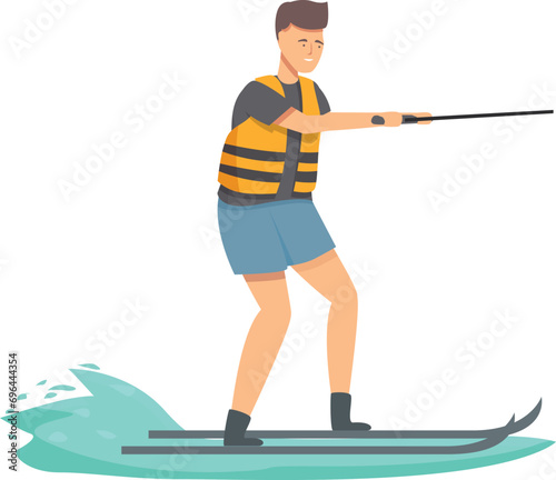 Funny water swim icon cartoon vector. Marine pastime. Coastal rider plunge