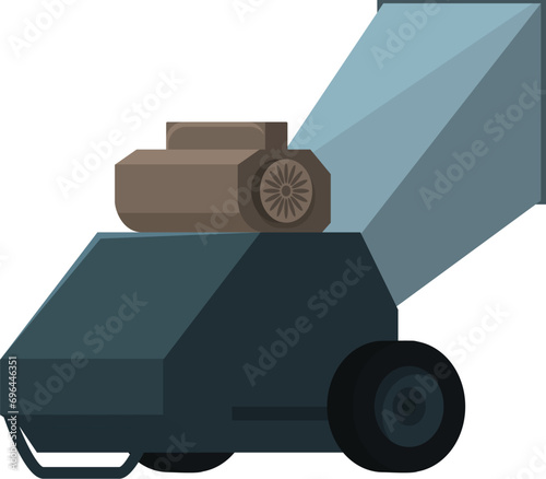 Working shredder icon cartoon vector. Chipper equipment. Grass cutter