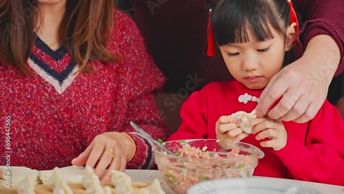 Making dumplings at home during holidays,Eating dumplings during Chinese Festival