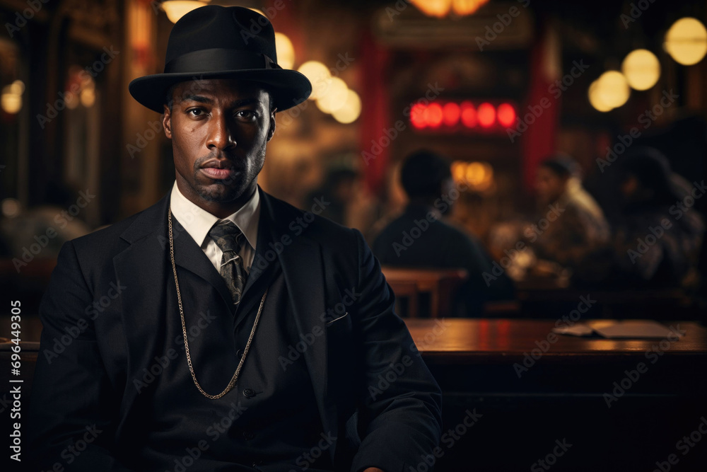 Generative AI image of a Distinguished Gentleman in Vintage Bar Generative AI image of a Distinguished Gentleman in Vintage Bar