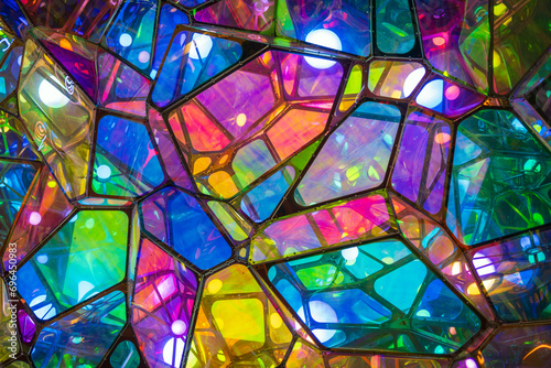 Papier peint Mosaic geometric pattern stained glass lamp background